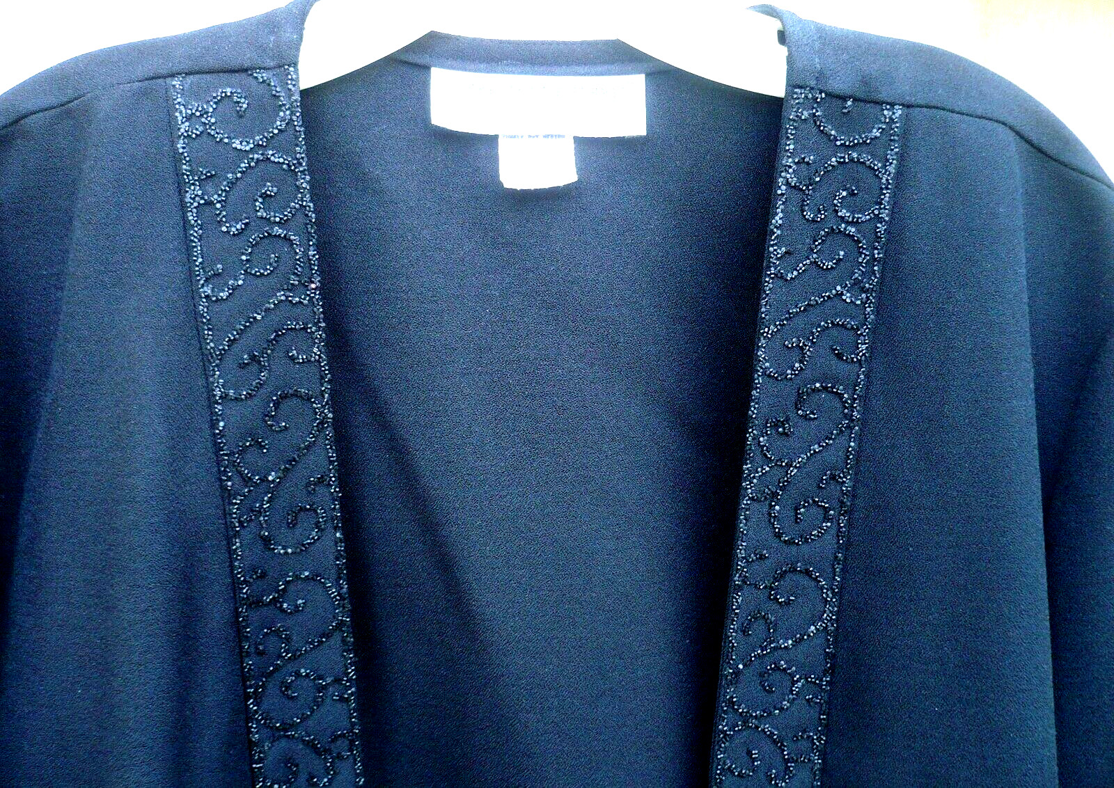 VTG FUNDAMENTAL THINGS QUALITY L BLACK BEAD LIKE MADE IN USA JACKET OPEN WOMEN