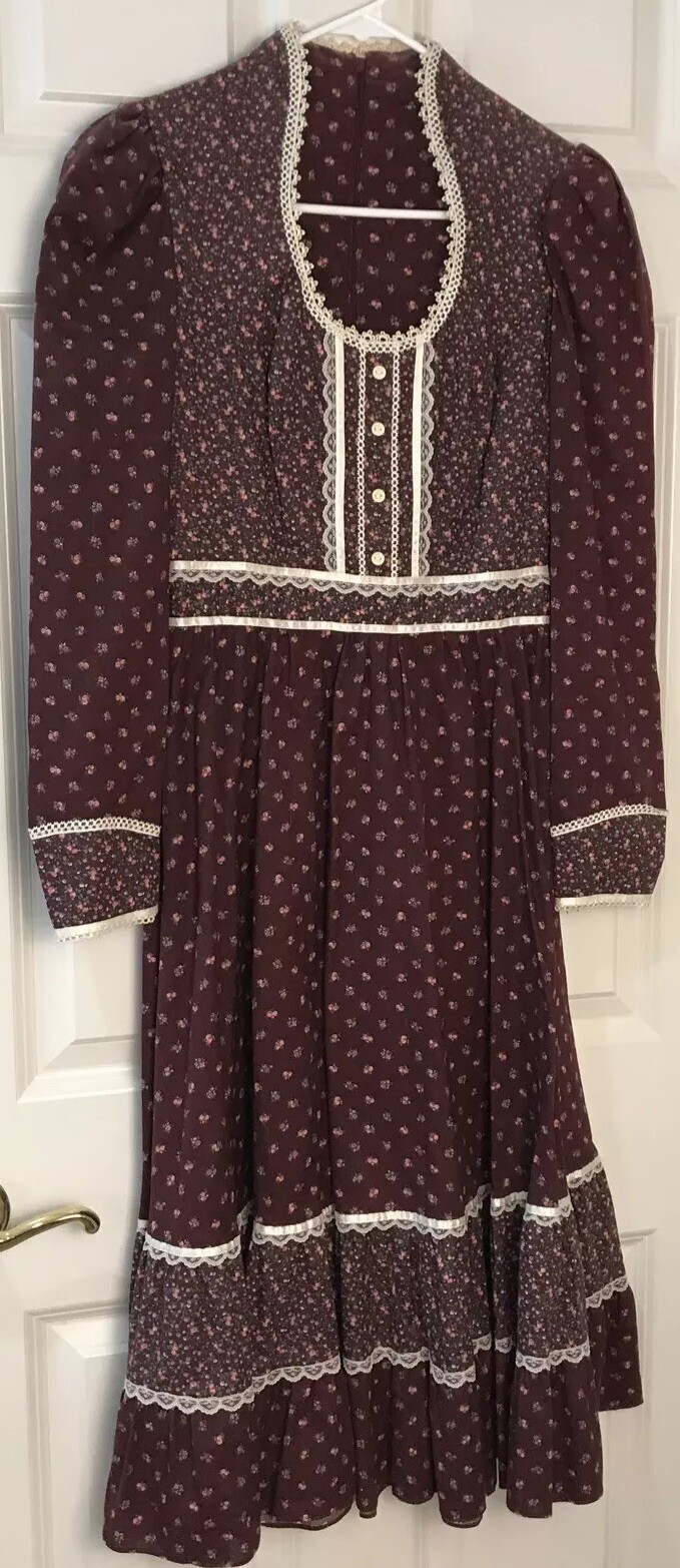 70’s Vintage Candi Jones California Gunne Sax Style Prairie Dress Woman’s-size 7
