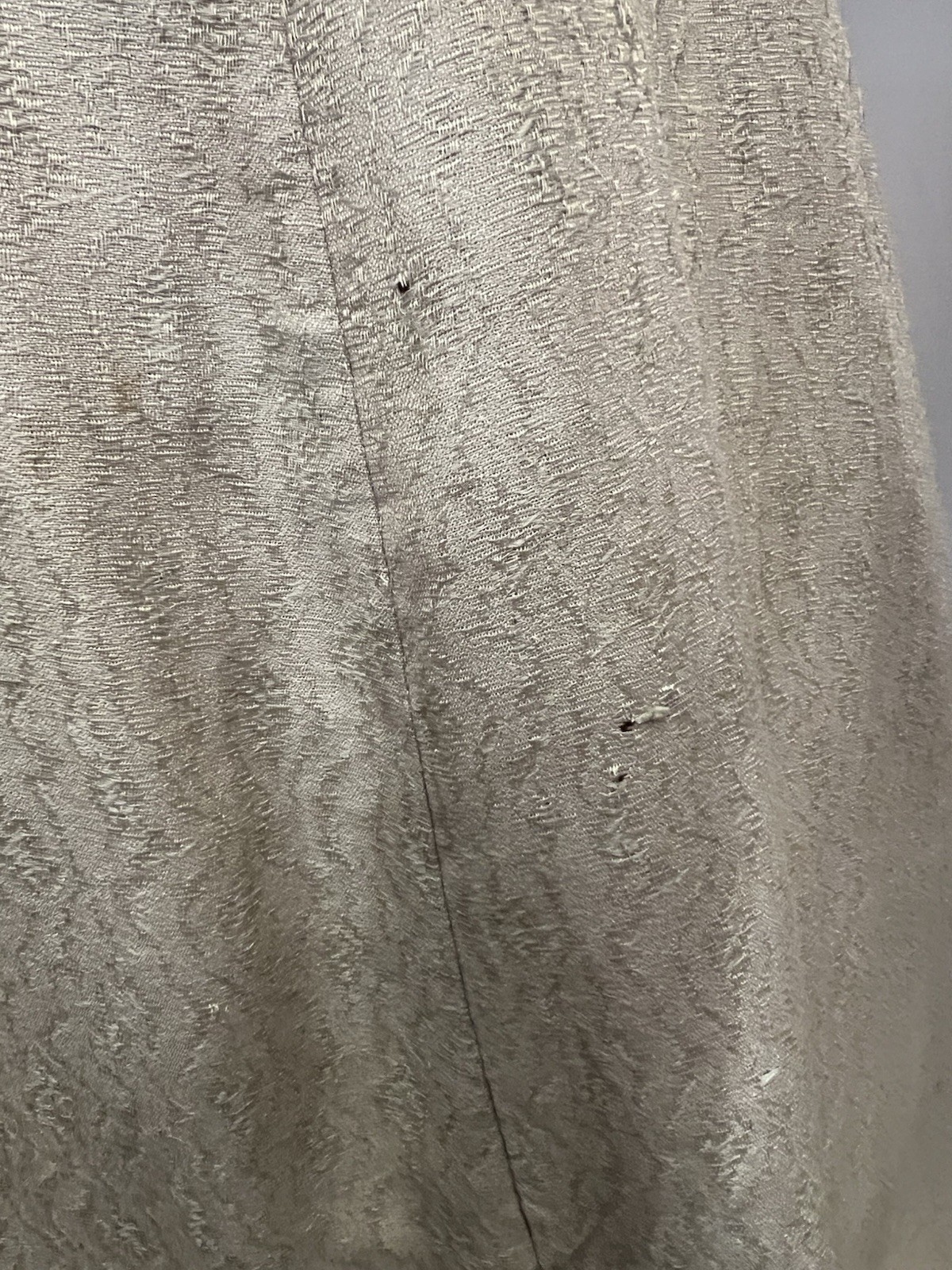 1880’s Gray & Ivory Silk Bustle Gown