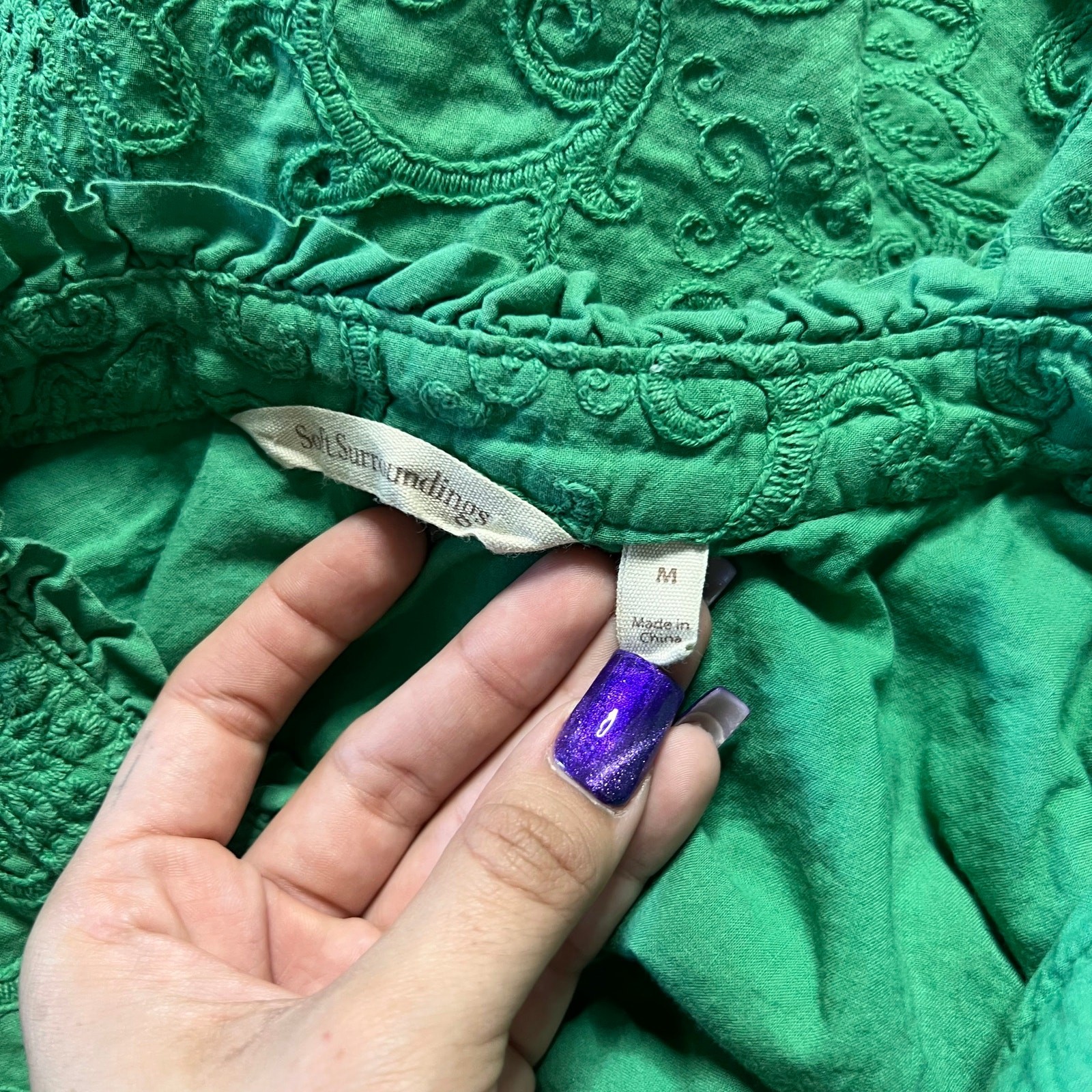 Embroidery Detail Vintage Soft Surroundings Blouse Women’s Size M
