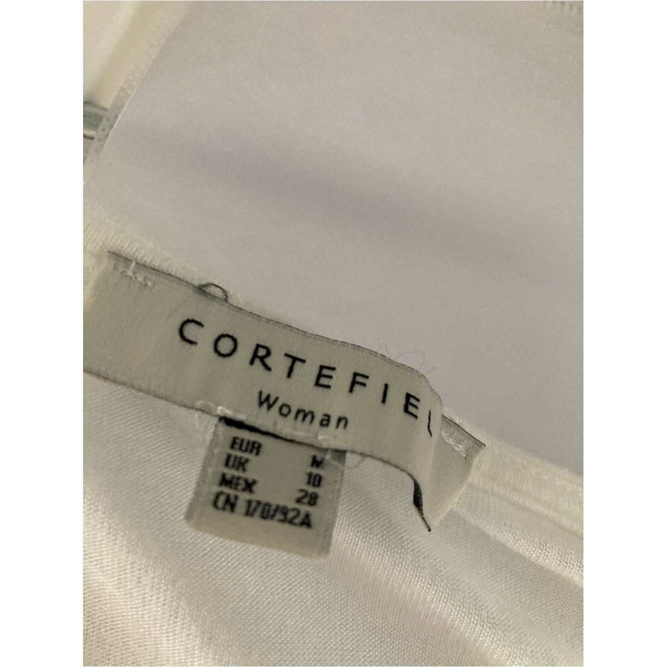 Cortefiel Medium Minimal Boho Lime Accent Top Fluid Eclectic Casual Blouse