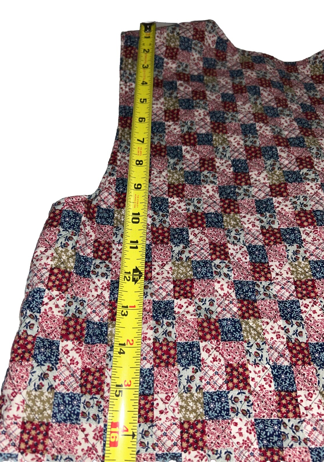 Vintage Handmade Patchwork Quilted Vest. Not Sure On Size See Measurements