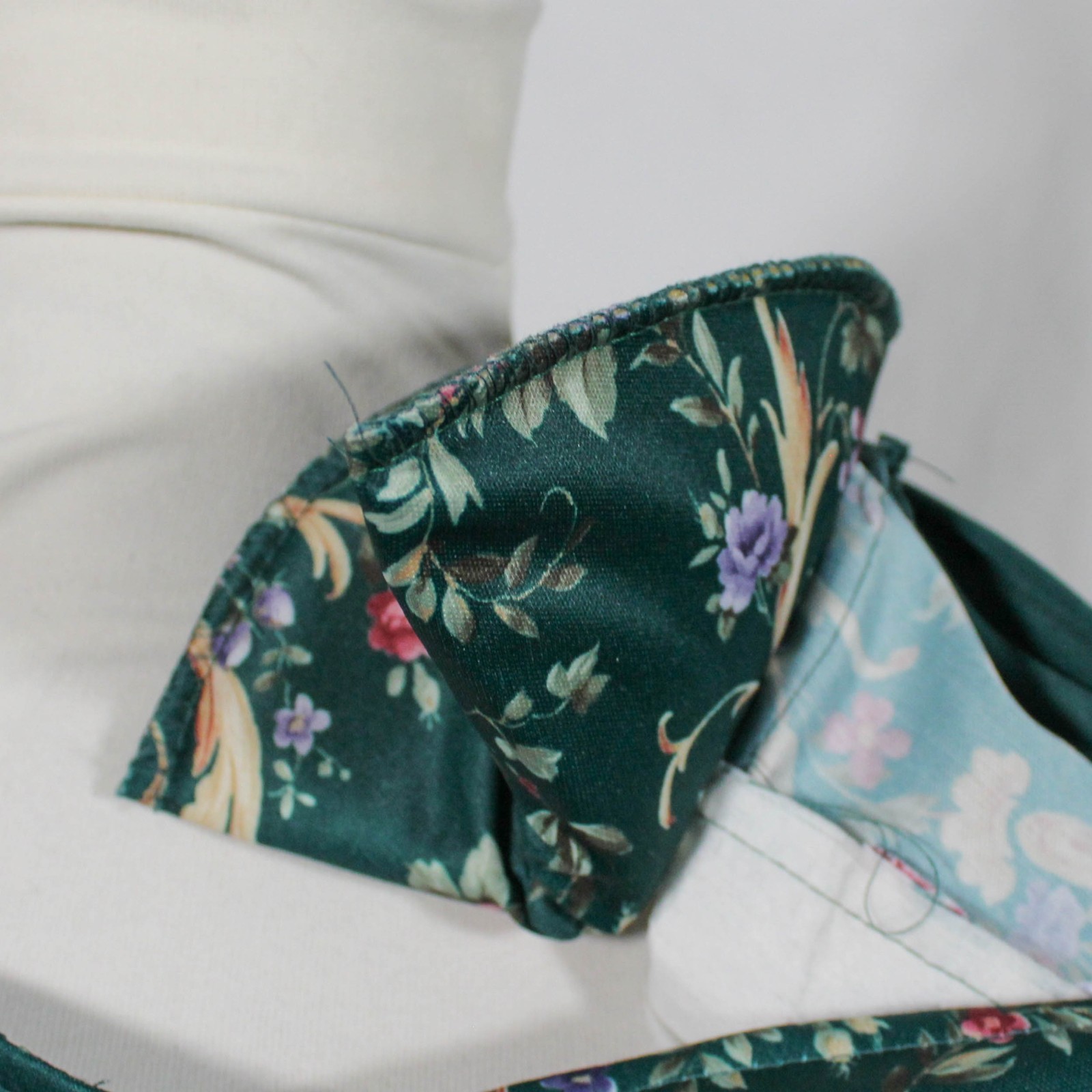 Vintage 70s 80s Hunter Green Floral Dress Cottagecore High Tea Size L–XXL