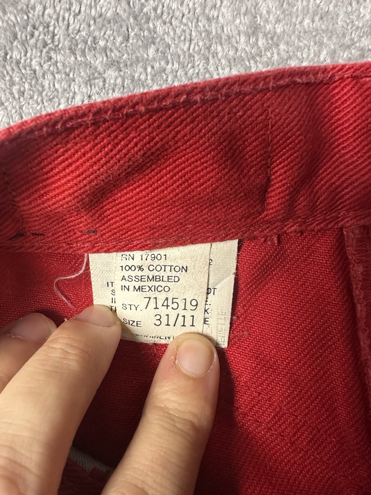 VTG Rocky Mountain Clothing Co Red High Rise Western Jeans Leather Trim 31/11