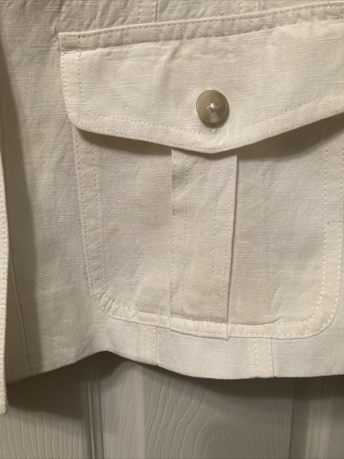 Vintage Kate Hill Size 8 Button Up Long Sleeve Jacket, Linen