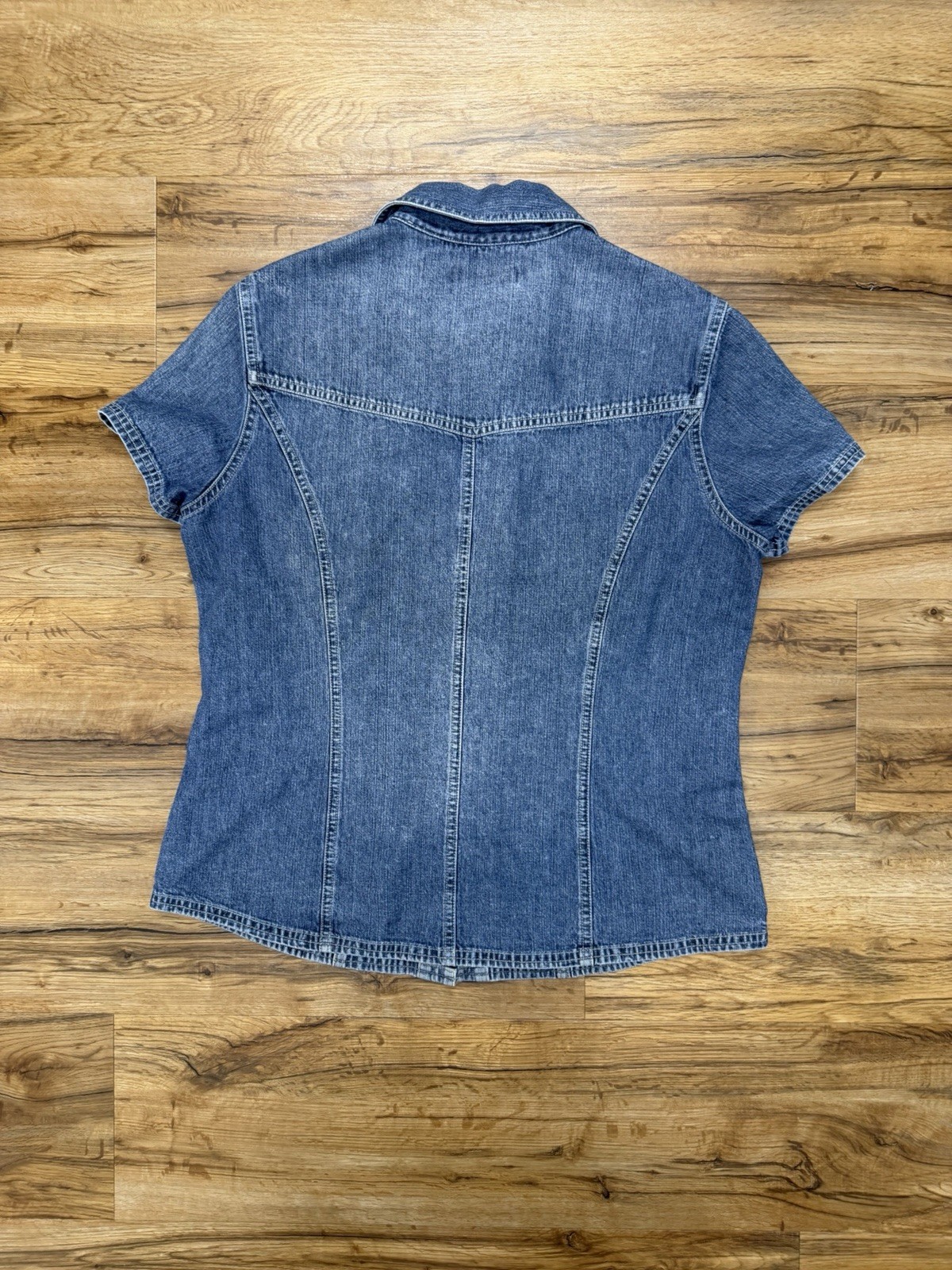 Vintage Marsh Landing By Amanda Smith Woman’s Front Snap Denim 100% Cotton