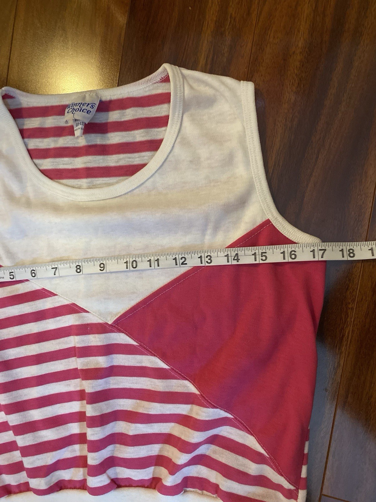 Vintage Retro 80’s Pink And White Color Block Tank top