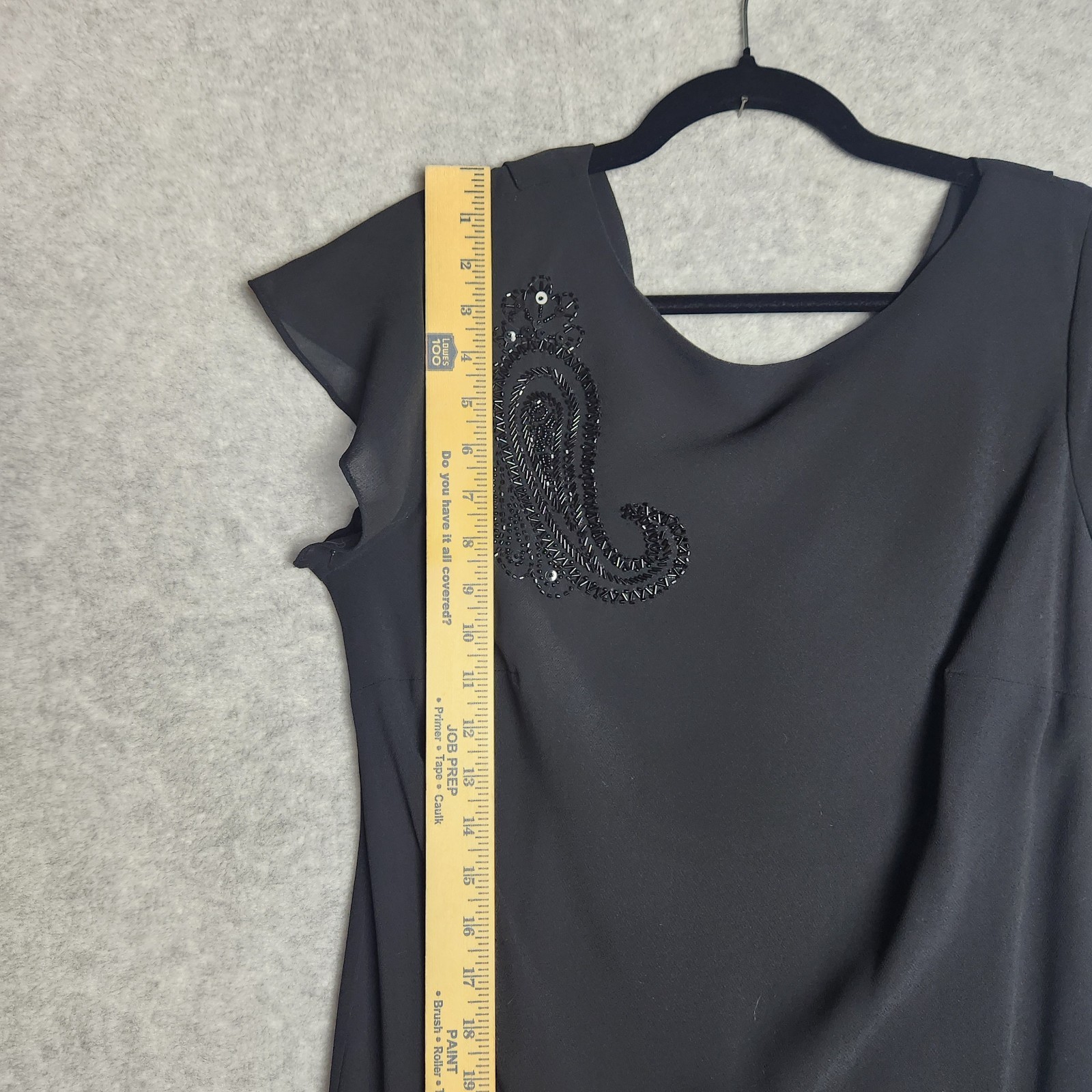 Vtg 90’s Black Beaded Maxi Dress Robbie Bee Scoop back dancing cocktail dressy