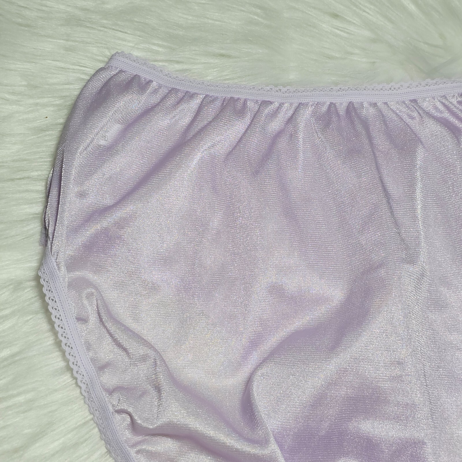 Vintage Silky Purple Panty 100% Nylon Sissy Sheer Brief Size 6-7 Hip 35-39″