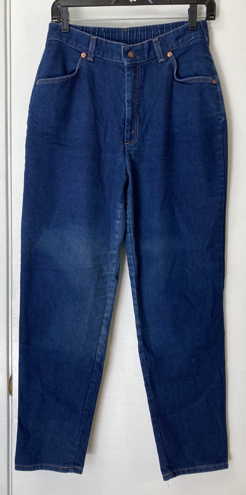 LEVI’S White Tab Prop Short Size 14 Blue Dark Wash 29″ Inseam Elastic Waist Vtg