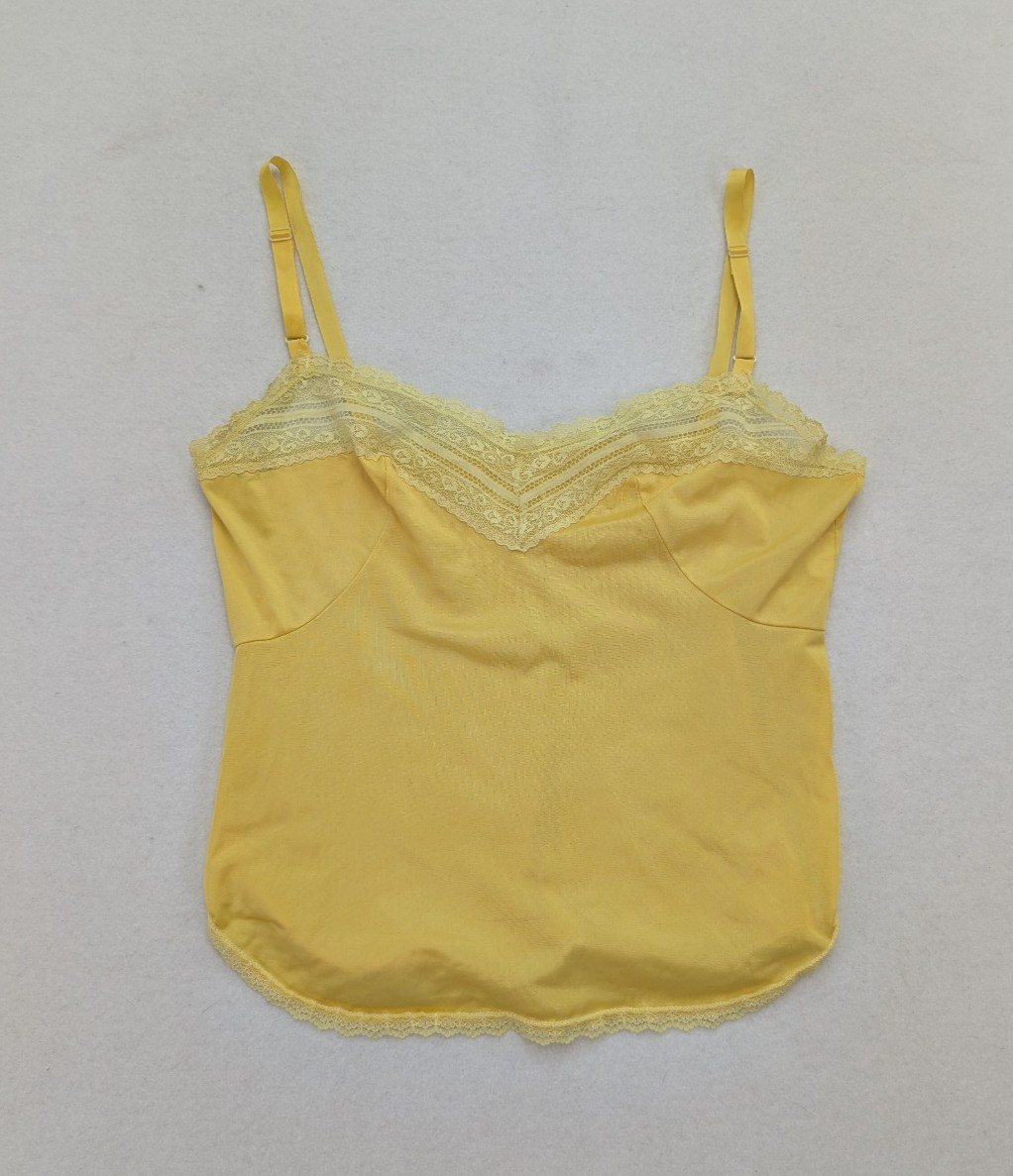 Kasara Vintage Camisole Slip Top Size S Yellow Tank