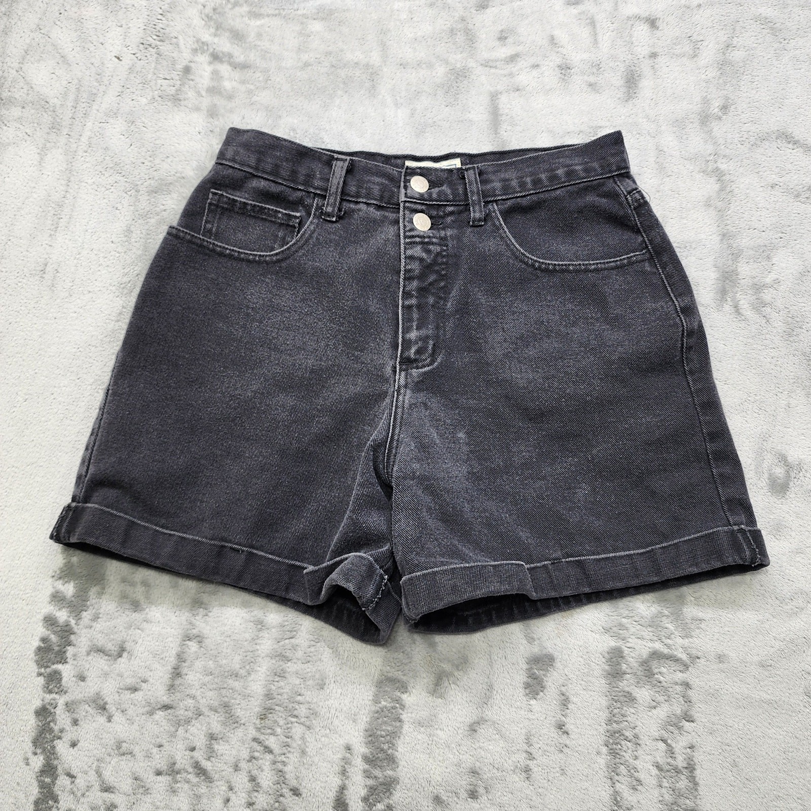 Vintage 90s ARIZONA Jeans Company Shorts Women 11 Juniors Black High Rise Cuffed