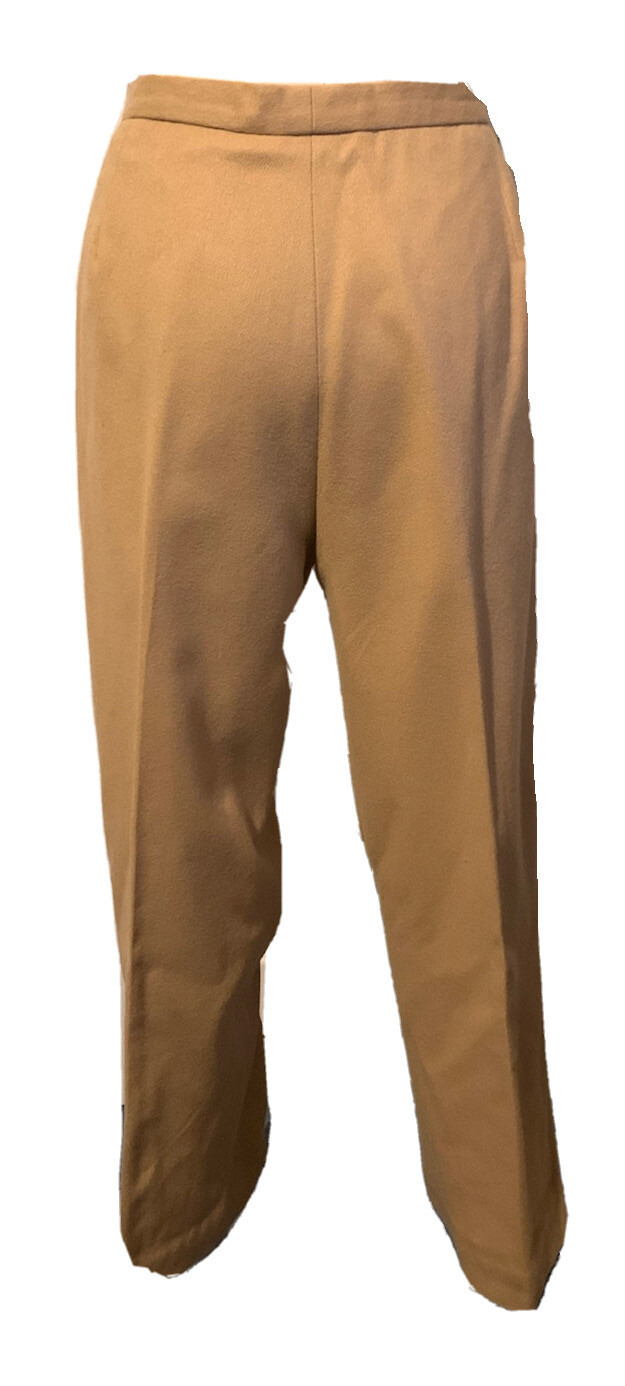VINTAGE PANTS WOOL HIGH WAIST GORDON of PHILADELPHIA TAN FLAT FRONT LINED