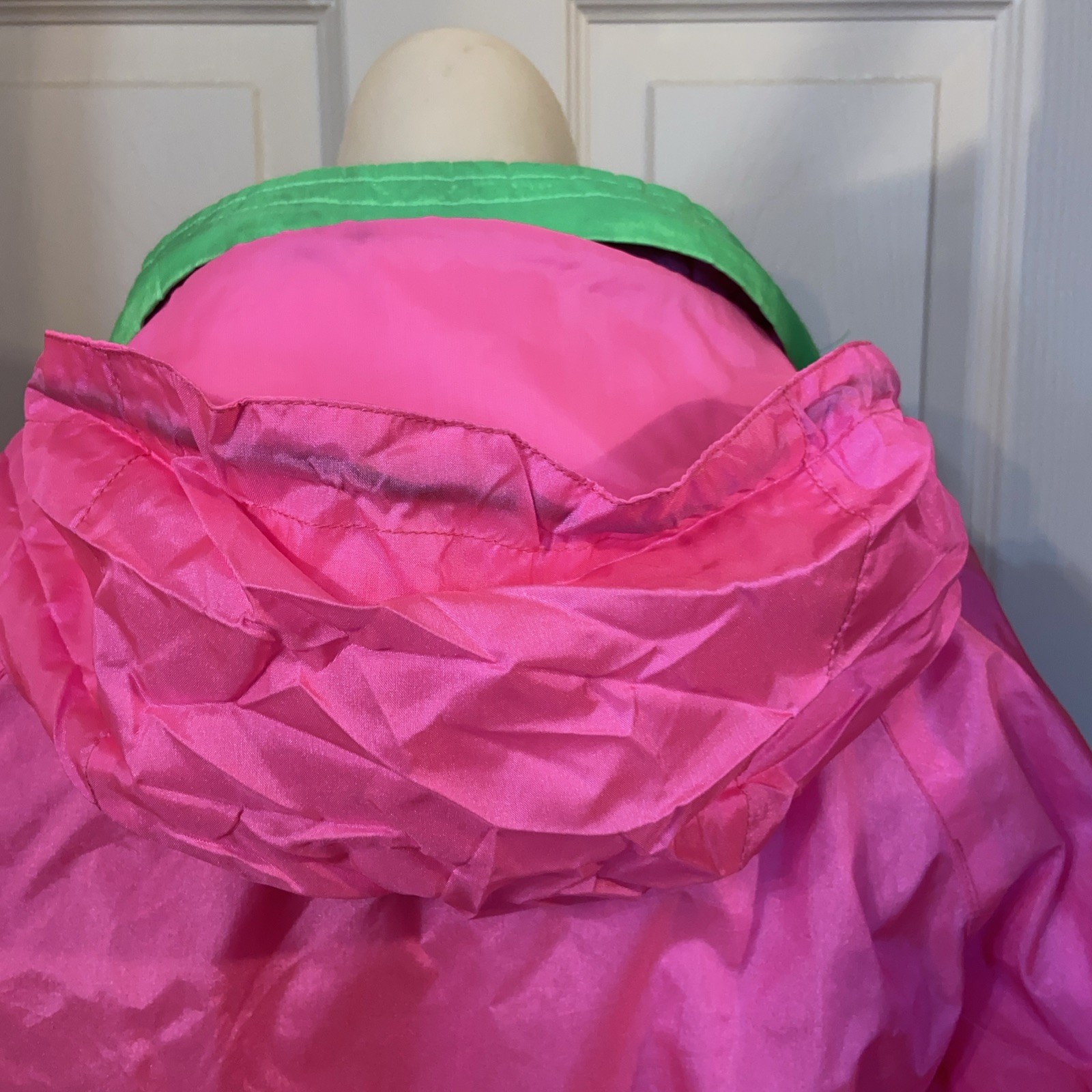 JACKET vintage 1980s 1990s colorblock windbreaker women sz S pink purple green