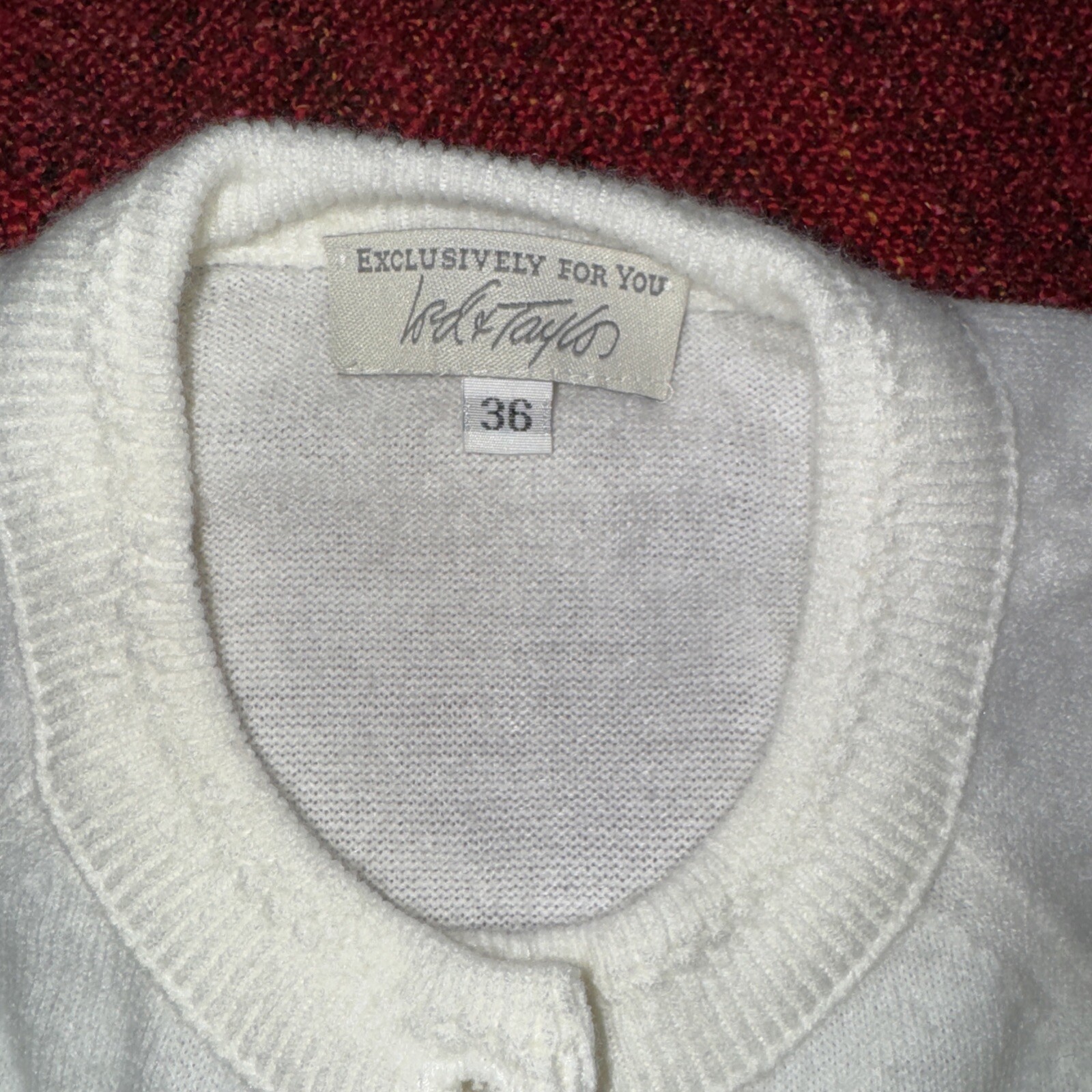 NWT Lord & Taylor Cardigan Sweater PS Ivory Pearl Button Lightweight Sz 36 USA