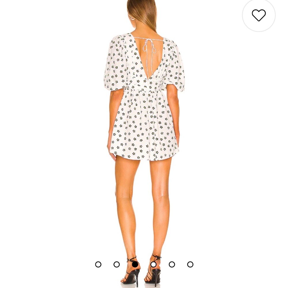 For Love & Lemons Connie Mini Dress in Ivory Size S