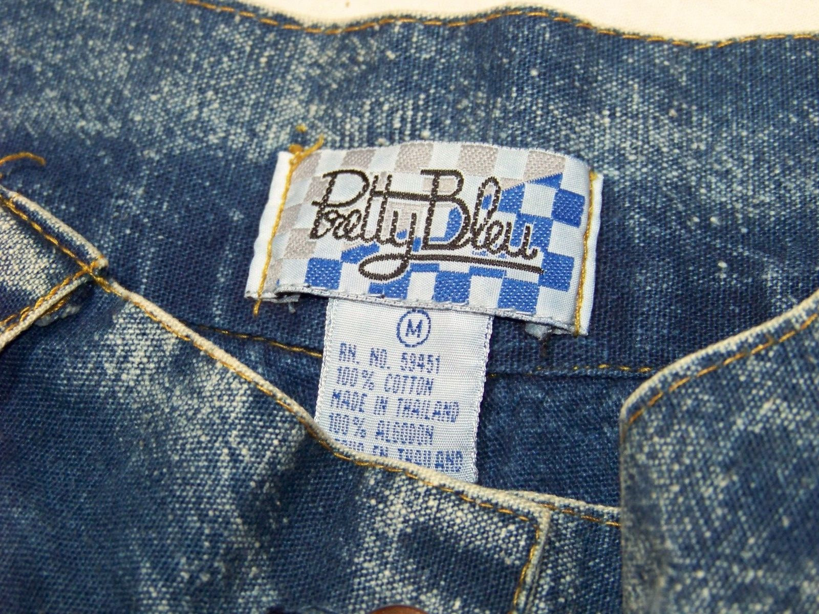 Women’s Vintage Prett Bleu Embellished Acid Wash Denim Shorts – M – „Mom Shorts”