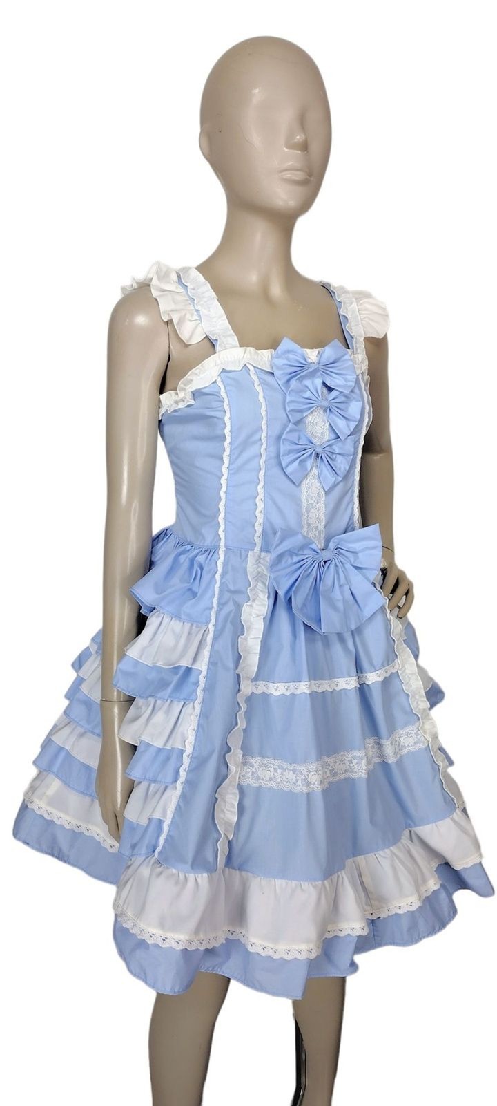 Vintage Lolita Bows Ruffles Lace Corset Princess Palace Kawaii Sweet JSK Dress