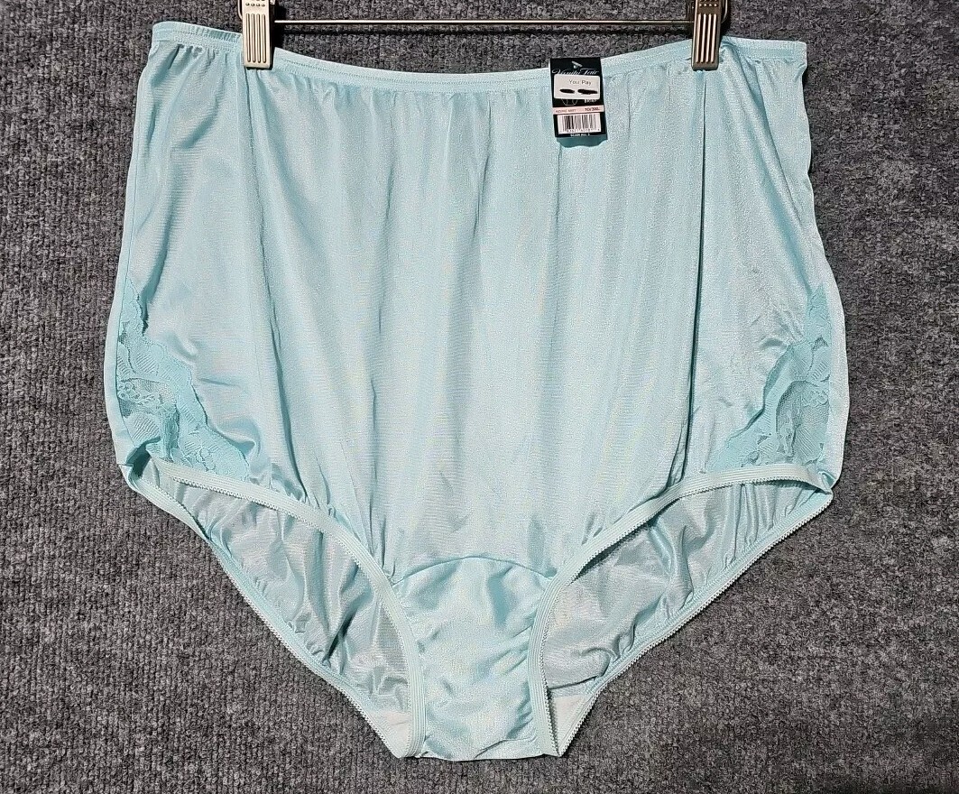 Vanity Fair Sissy Panty LACE Nouveau Slippery Nylon 10/3XL AZURE MIST