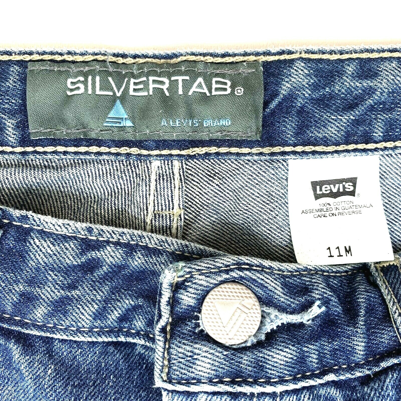 Vintage Levis Silver Tab Juniors Bell Bottom Light Distressed Size 11 NWT 31X33