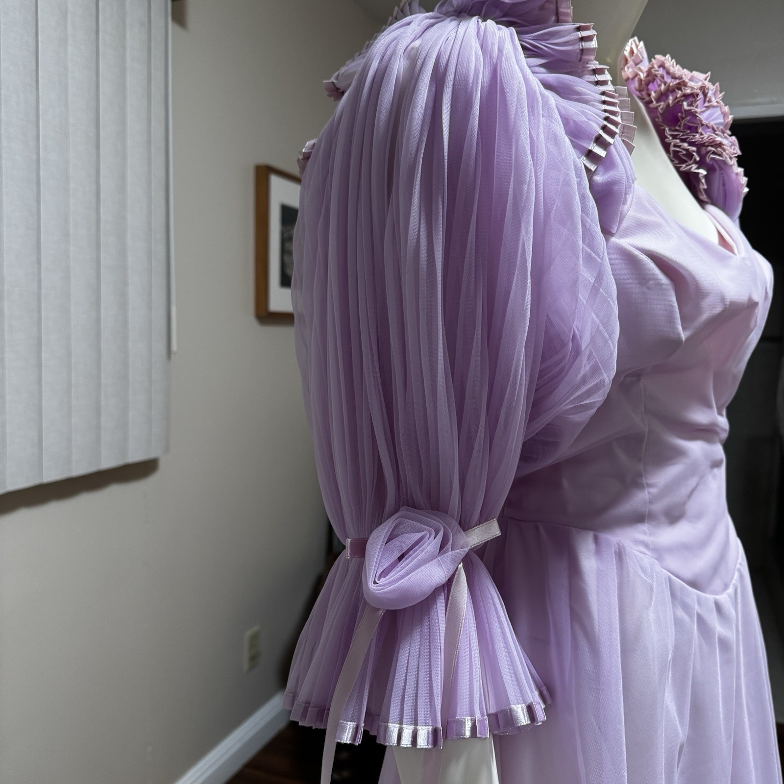 VTG Dance Allure Gown Prom Dress Womens 3/4 Lavender Pageant Bridal 80s USA NWT