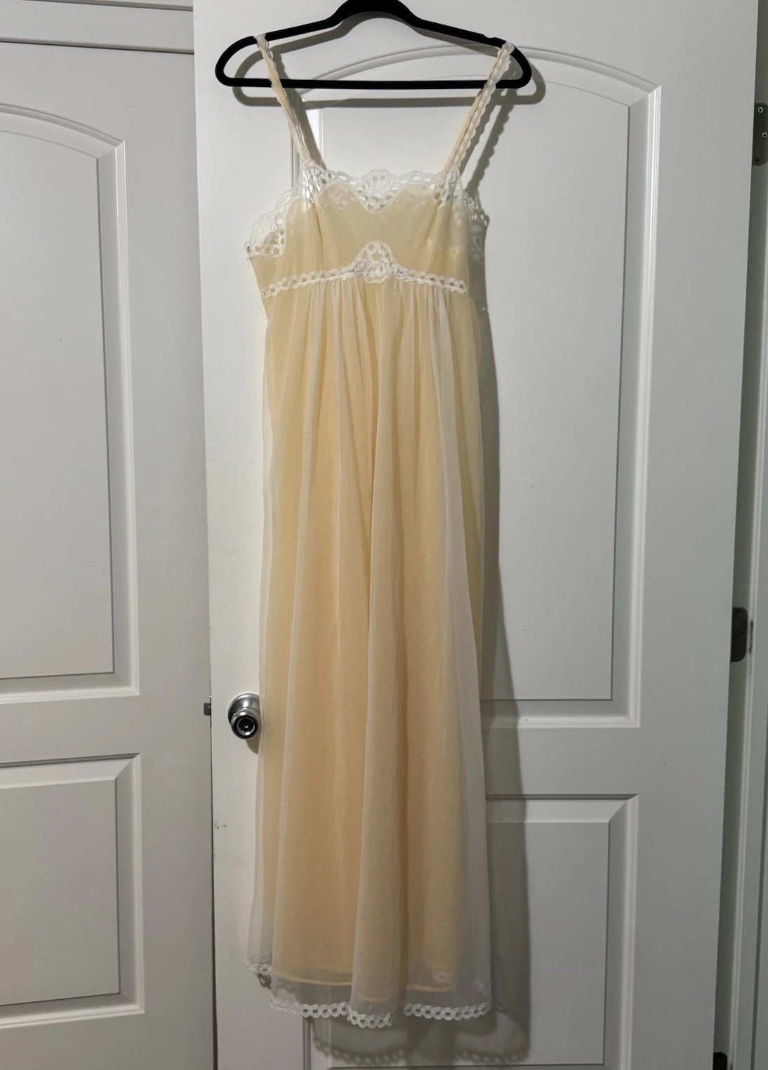 Vintage Sheer Chiffon Nylon Artemis 60s Maxi Gown Slip Dress