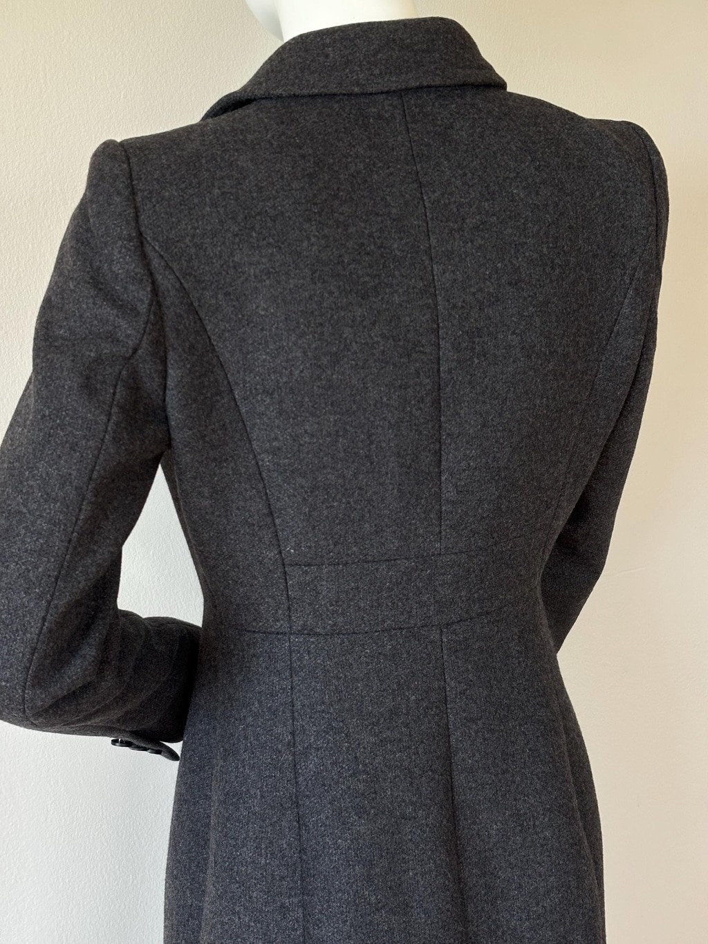 Vintage MAX&Co. Gray Wool Coat Women US 2 IT 38 Double Breasted Fit Flare Design