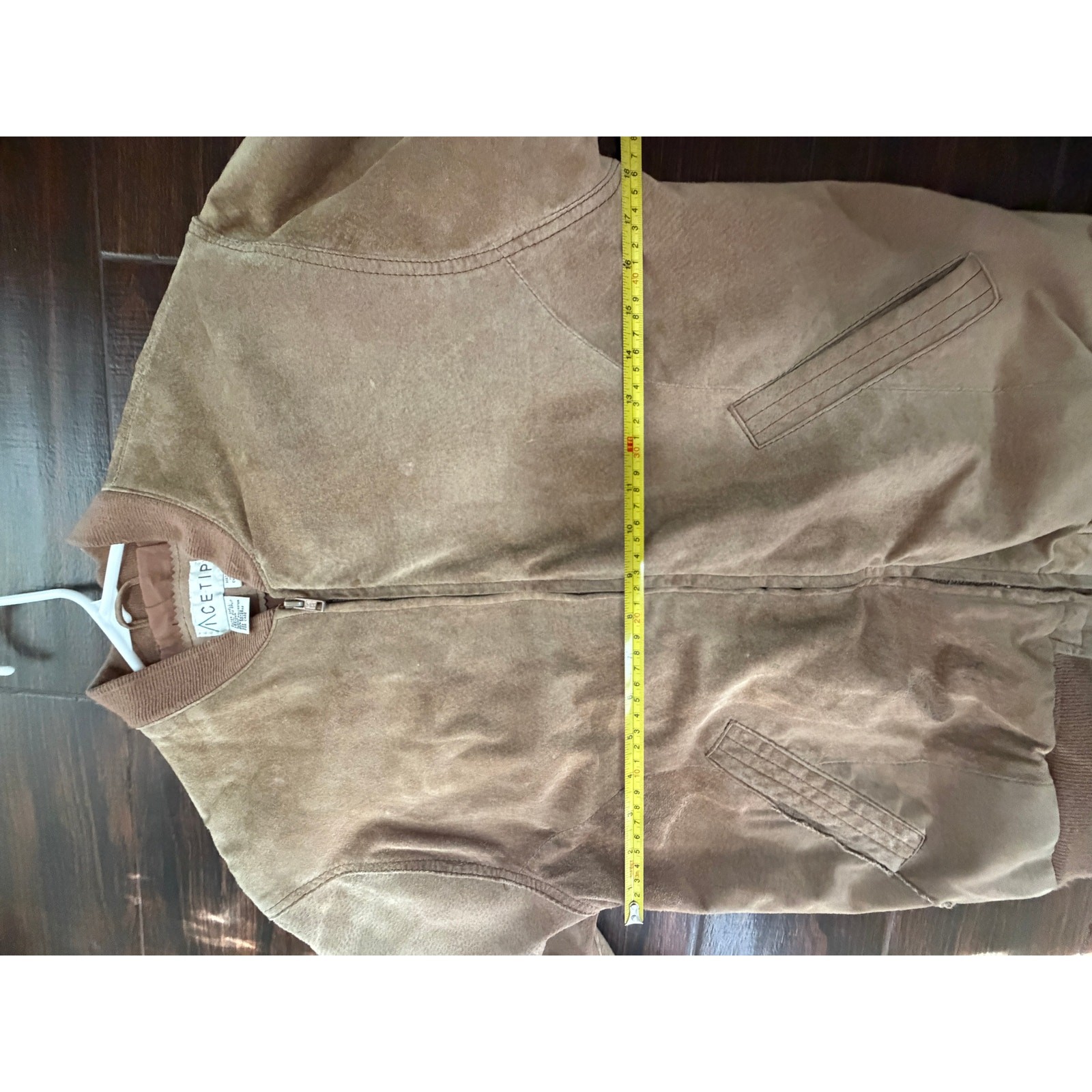Vintage 90s Suede Leather Bomber Jacket Tan Camel Flight Coat Acetip Unisex