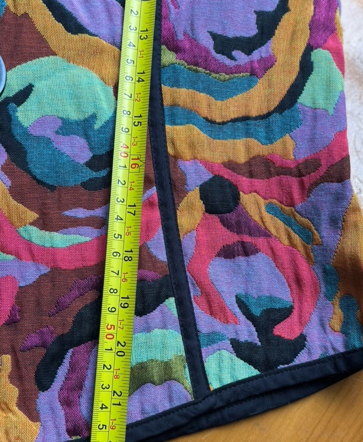 VTG Canvasbacks Multicolor Swirl Print Blazer Pink Purple & Turquoise Size M