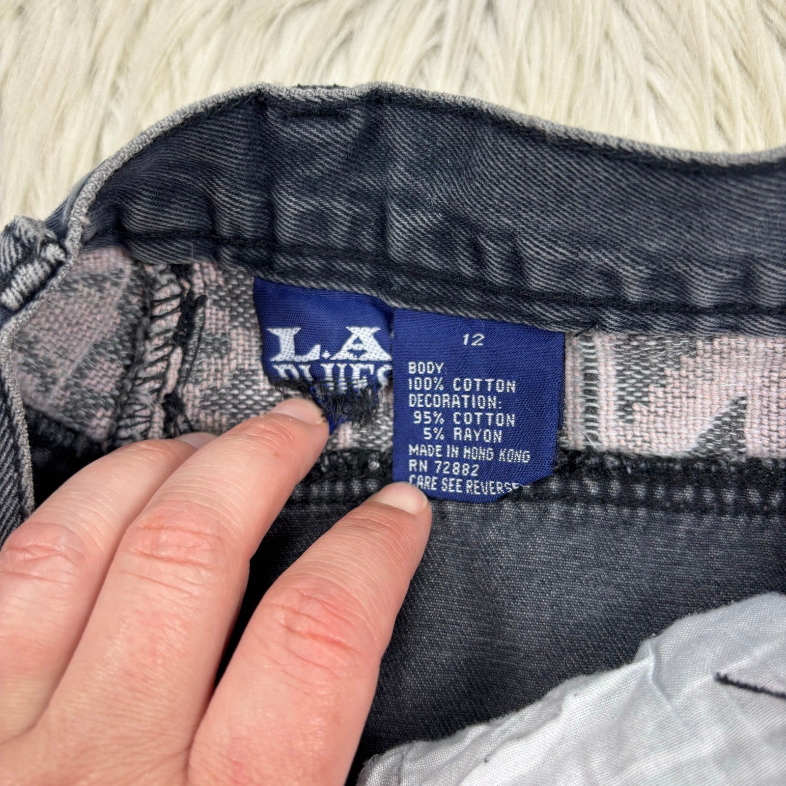 Vintage 90’s LA Blues Women’s 27 Gray Navaho Blanket Side Stripe Tapered Jeans