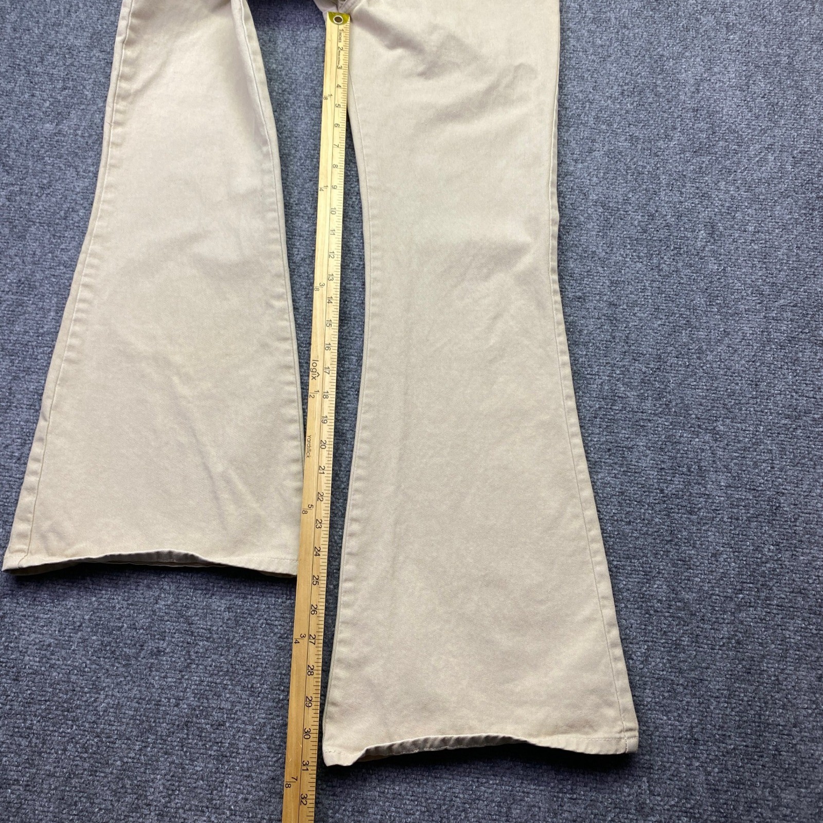 Vintage Bongo Gene Montesano Tan Khaki Flare Bell Bottom Pants Sz 5 USA Western