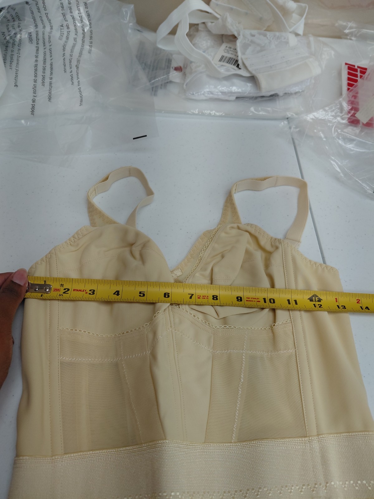 Vintage Crown-nette Longline Beige Bra Size 36B