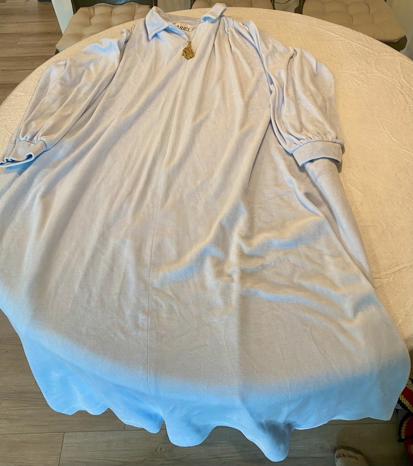 Vintage Ariel Cream Robe Embroidered Women’s Bath 2XL