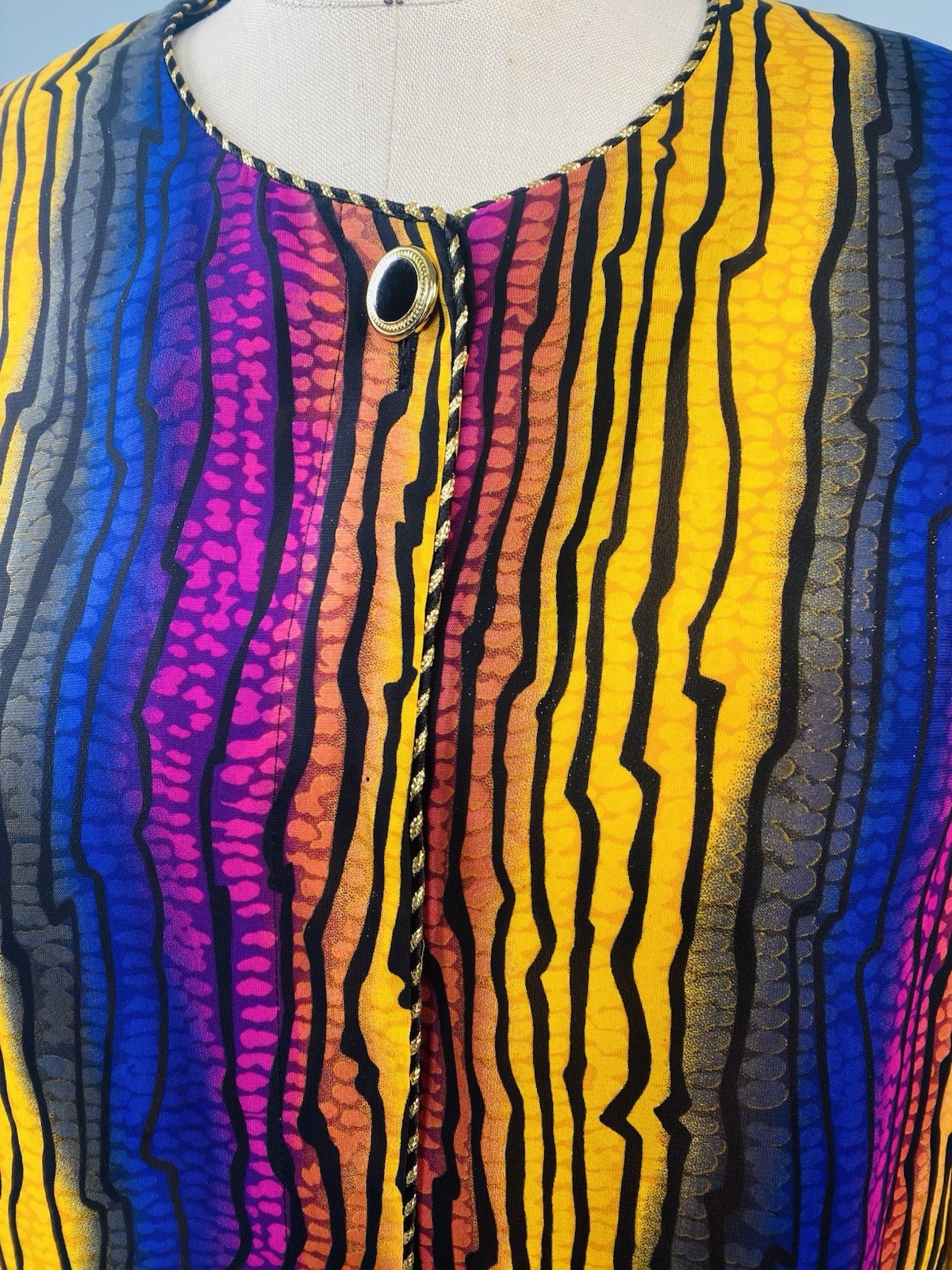 Vintage Blouse SIZE 12 LARGE rainbow bright CHRISTIE & JILL 80s 90s