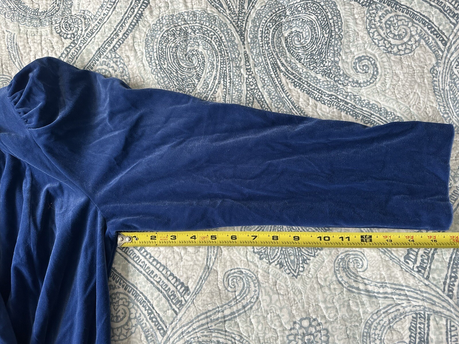 Vintage Miss Elaine Long Blue Velvet Bathrobe Double Button Very Regal- POCKETS