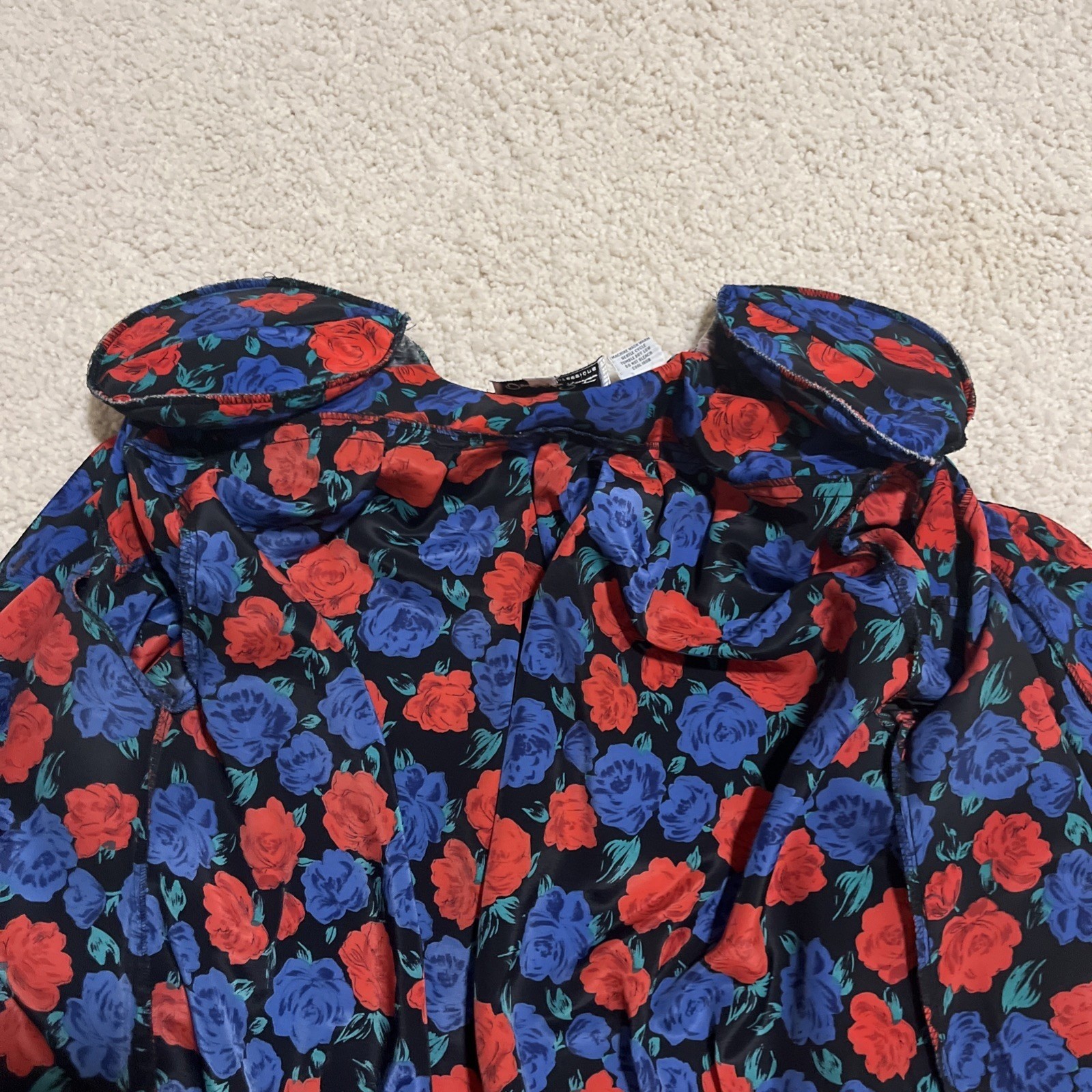 Vintage 80/90s Oscar De La Renta Expressions Floral Blouse Sz 10 Red,blue,black