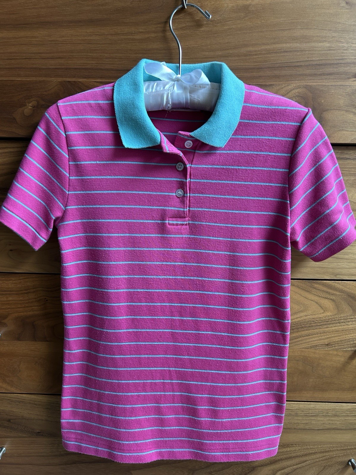 80’s Vintage Polo Shirt Robert Scott Ltd. Vintage Preppy Knit Shirt Pink Aqua XS