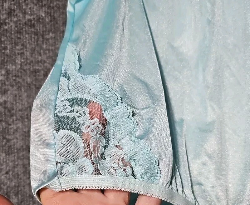 Vanity Fair Sissy Panty LACE Nouveau Slippery Nylon 10/3XL AZURE MIST