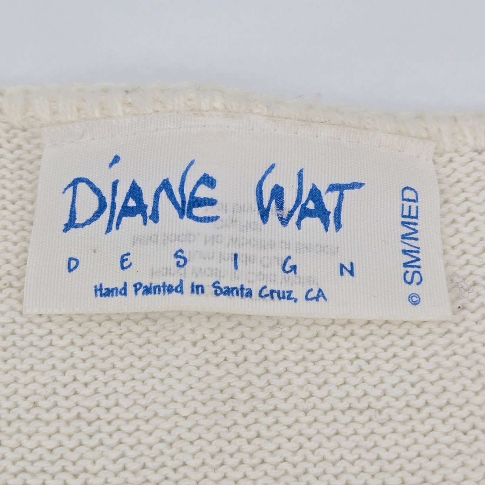 Diane Wat Design Hand Painted Dog Cardigan S/M Artisanal Whimsigoth Dog Mom