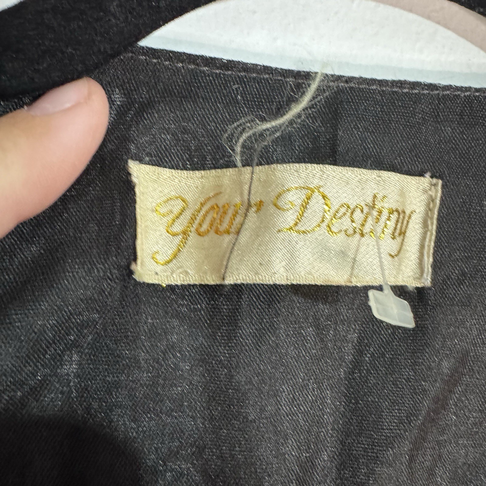 Vintage Your Destiny Beaded Silk Feel Black Floral Vest Boho Artsy Medium