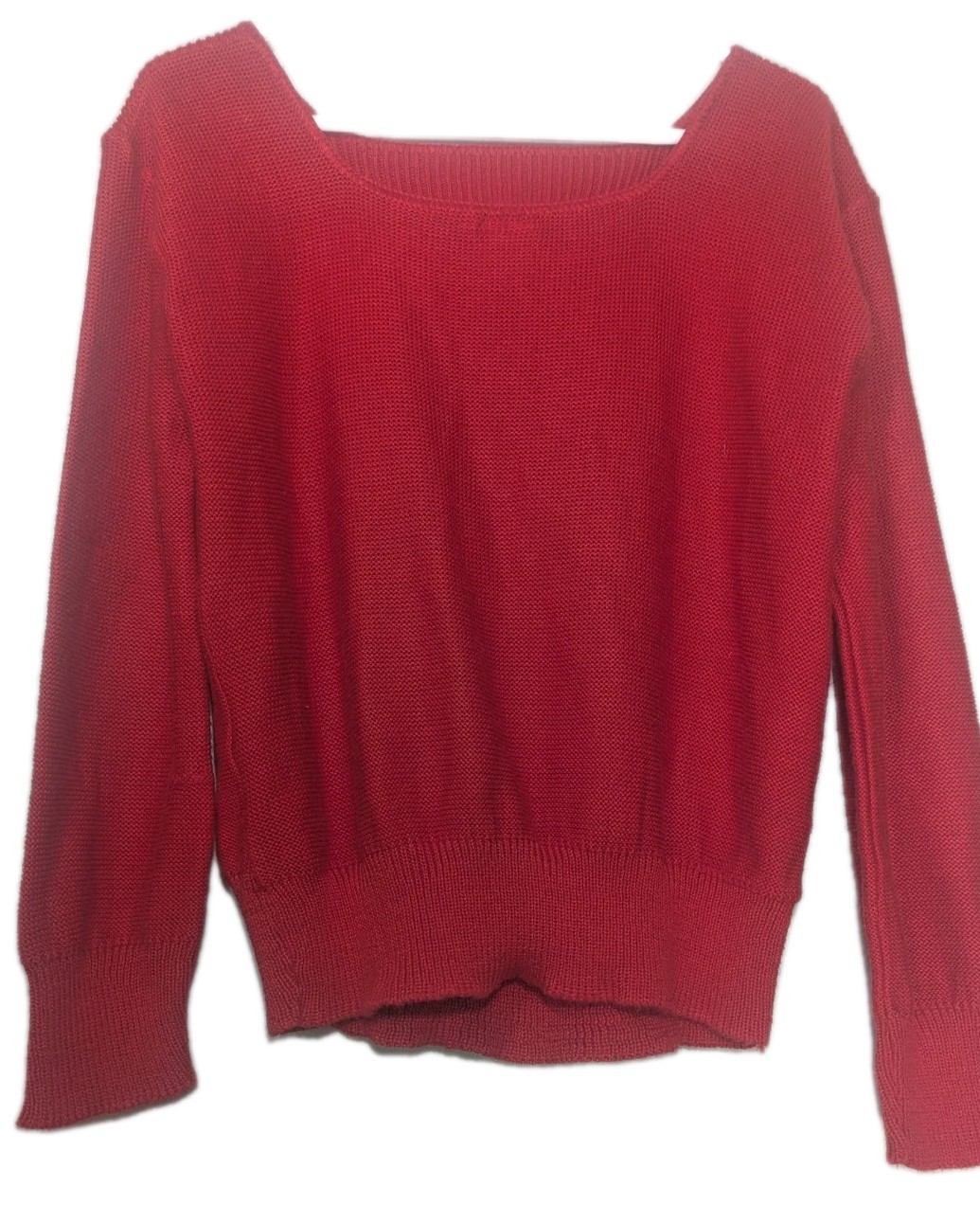 Red Sweater Barry & Me Retro long Sleeve M USA Made Vintage Knit