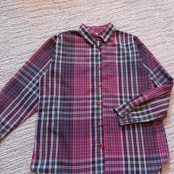 Andrew McMullan Vintage Shirt Plaid 80s 90s Button Up Women’s L 10 Red Green