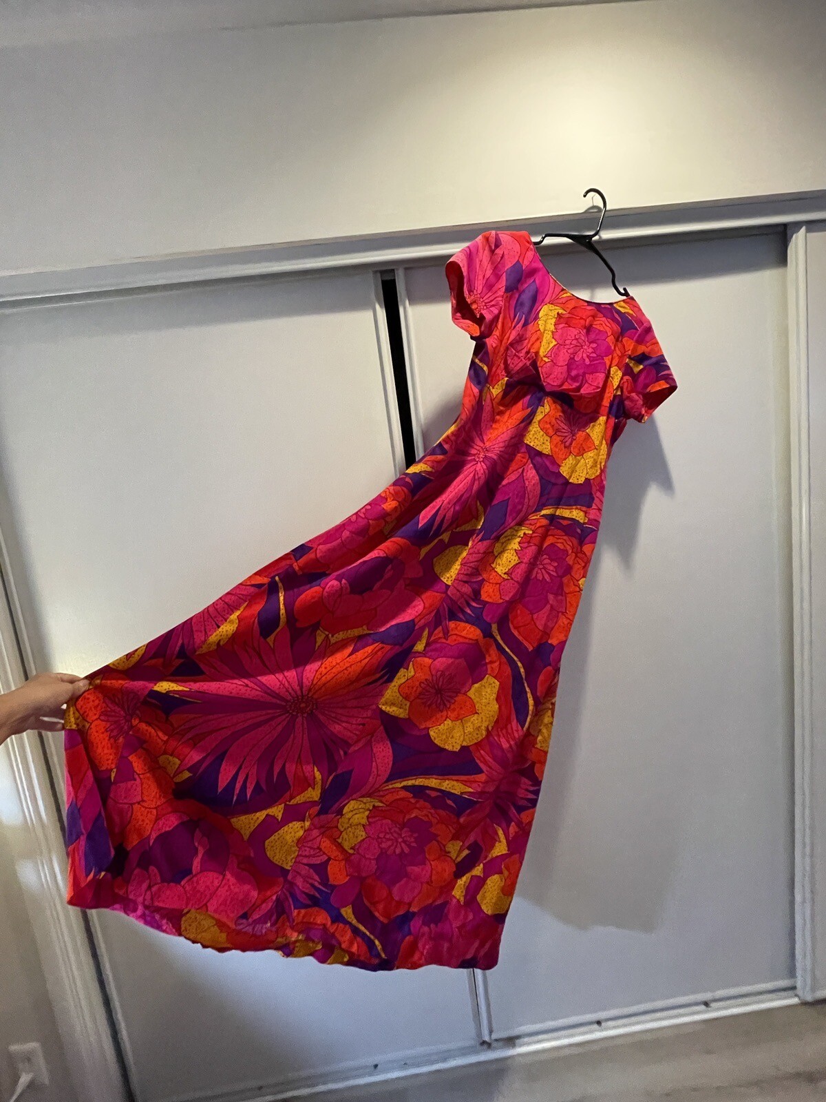 Sun Fashions Of Hawaii Honolulu Colorful 1970 1960 Dress Groovy Vintage Medium