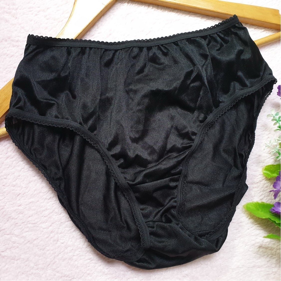 6 Pair Vintage Silky Panties 100% Nylon Sissy Sheer Briefs Size 6-7 Hip 35-39″
