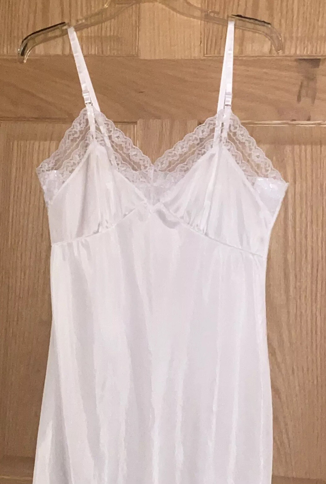 Vintage 1970’s SLIPERFECTION Lingerie Nightie Lace Dress Nylon Slip Bridal #0BS
