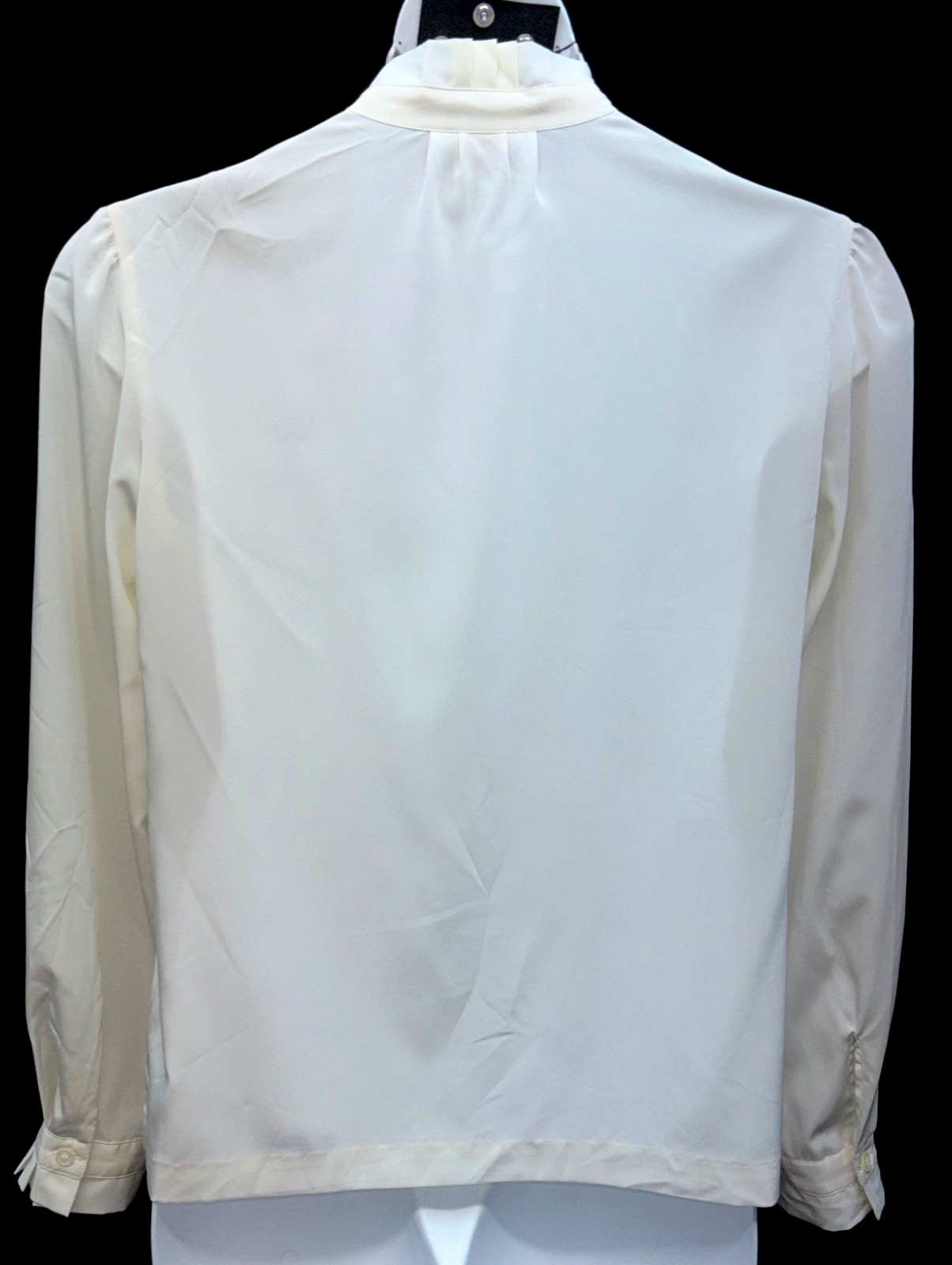Vintage Austin Hill Women Size 14 Button Up Mock Neck Long Sleeve Blouse Cream