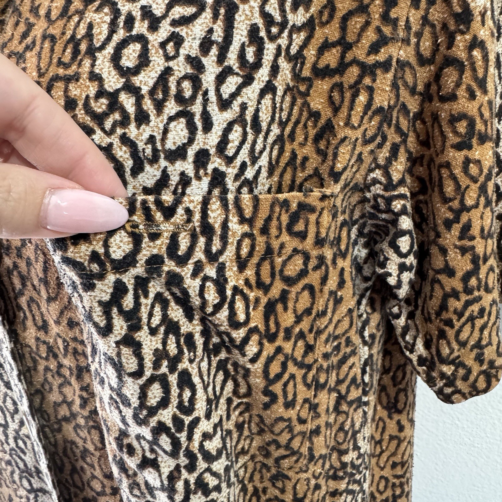 Vintage Y2K 90s Nick & Sarah Maxi Dress S Leopard 100% Raw Silk Grunge Punk