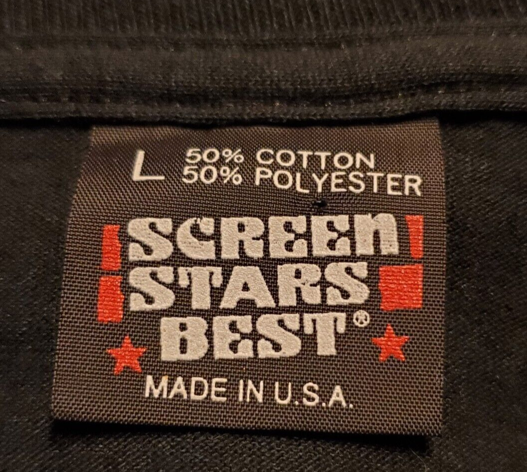 VTG Screen Stars Best Women’s Black Colorful Beaded Long Sleeve TShirt Large USA