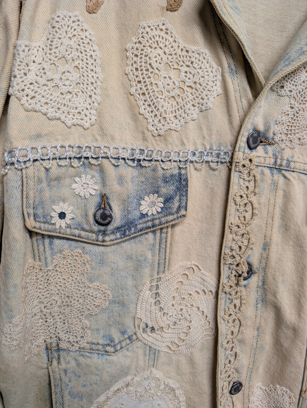 Vintage San Francisco Riding Gear Washed Boho Western Denim Jacket RARE