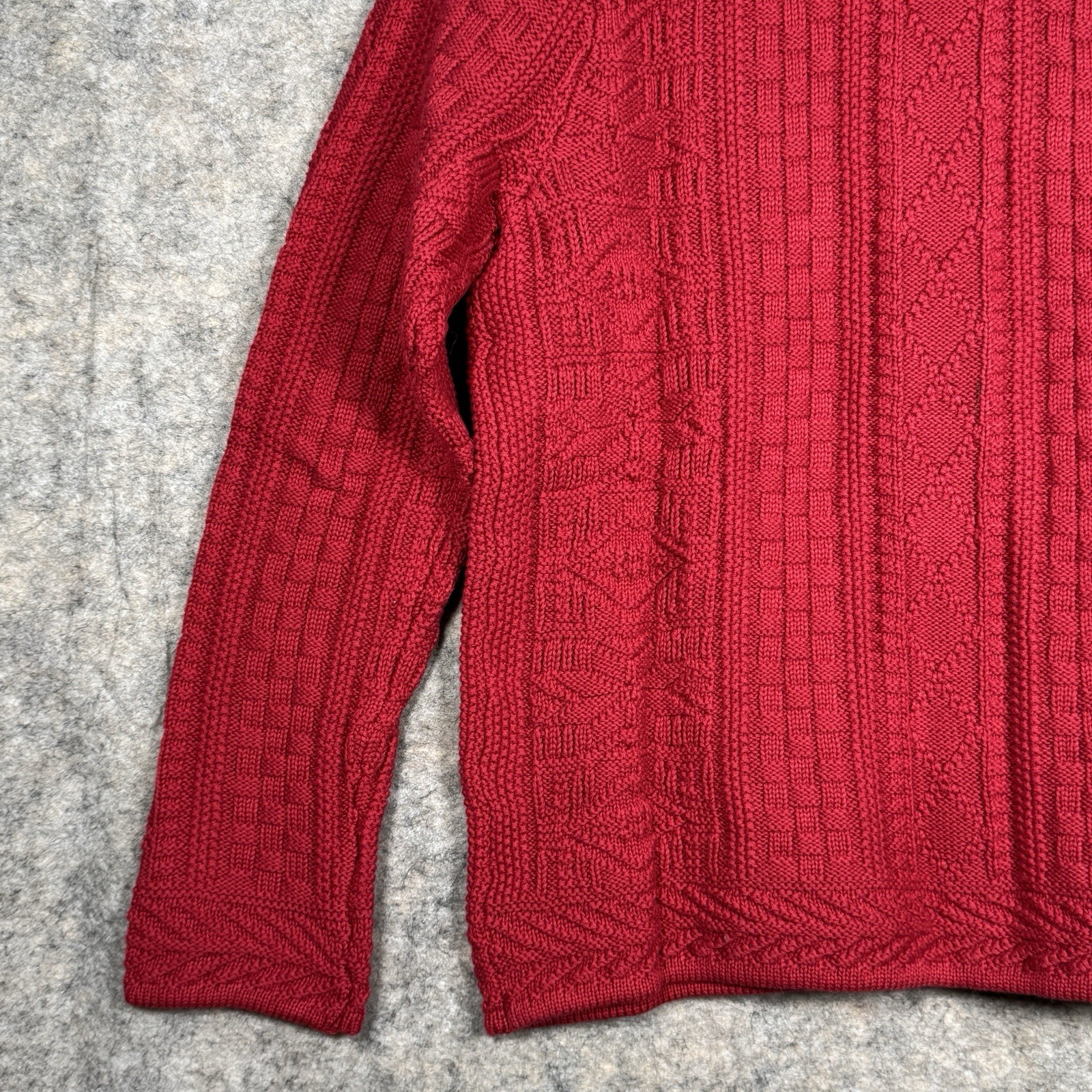 Vintage Womens LL Bean Red Button Up Cardigan Sweater Size M 19×24 100% Cotton